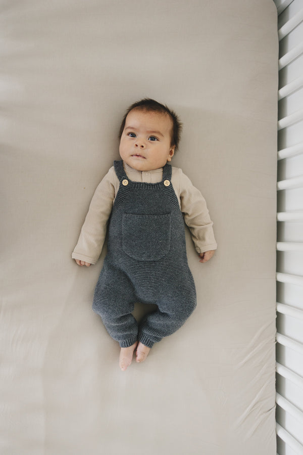 Mebie baby knit pocket overalls baby vancouver