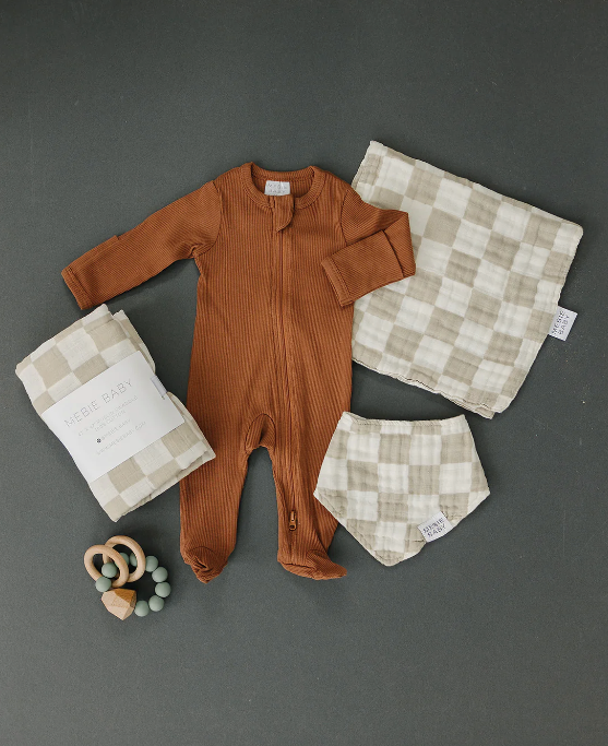 Cotton Baby Bib | Checkered