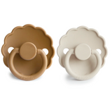 Silicone Pacifier 2-Pack | Cappuccino & Cream flower