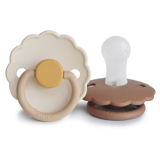 Silicone Pacifier 2-Pack | Chamomile & Peach Bronze Flower