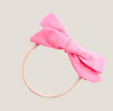 baby girl head band bow linen vancouver