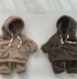 cozy fleece hoodie lounge set baby kids
